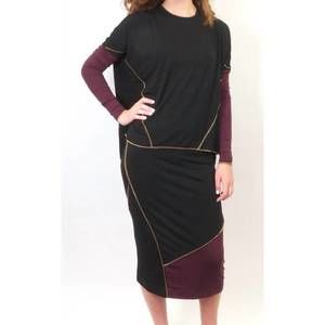 NEW MIKAH etsu skirt in black/wine